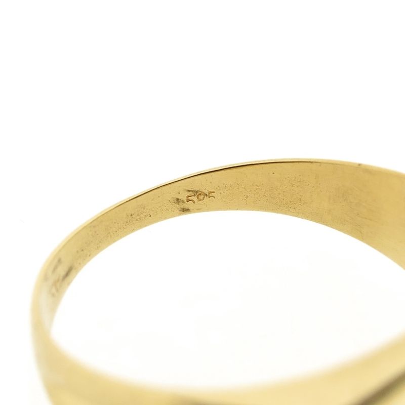 Image 8 of Gold signet ring with zirconia