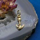 Image 2 of Gold pendant of an anchor with rope