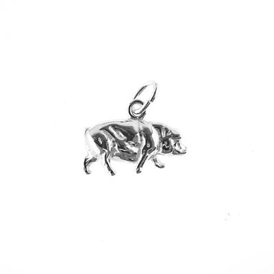 Image 1 of Silver charm; Pig