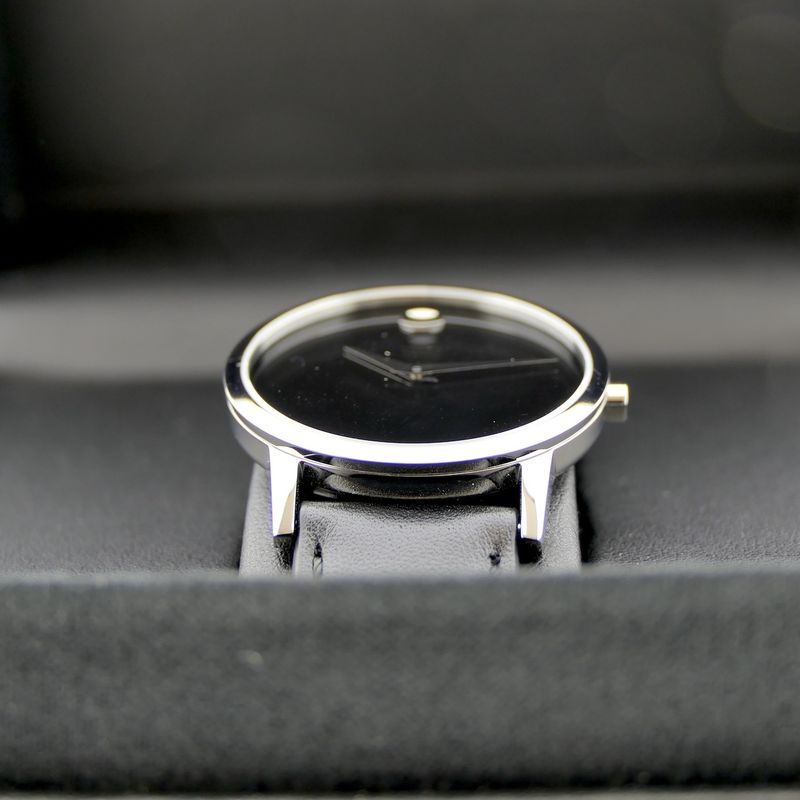 Image 14 of Movado Museum Classic; Steel women's watch with black dial; 0607583