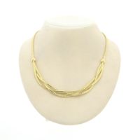Gold braided Omega link necklace