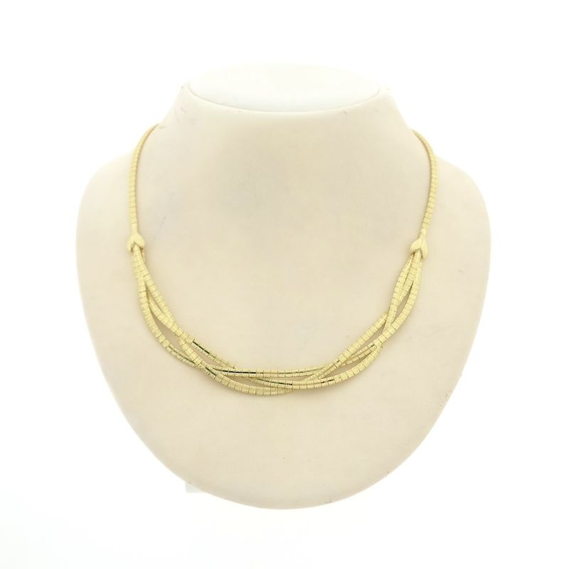 Image 1 of Gold braided Omega link necklace