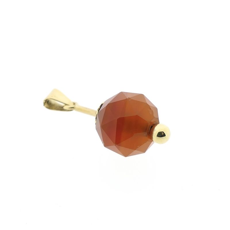 Image 3 of Vintage gold bullet pendant with carnelian