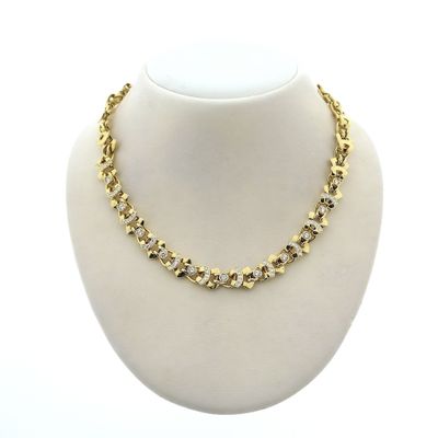 Solid gold necklace with diamonds; 1.43 ct. Image 1 of Solid gold necklace with diamonds; 1.43 ct.