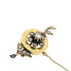 Image 8 of Antique gold brooch with rose-cut diamonds; approx. 0.40 ct.
