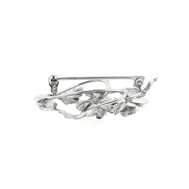Image 4 of White gold brooch with diamonds; 0.12 ct.