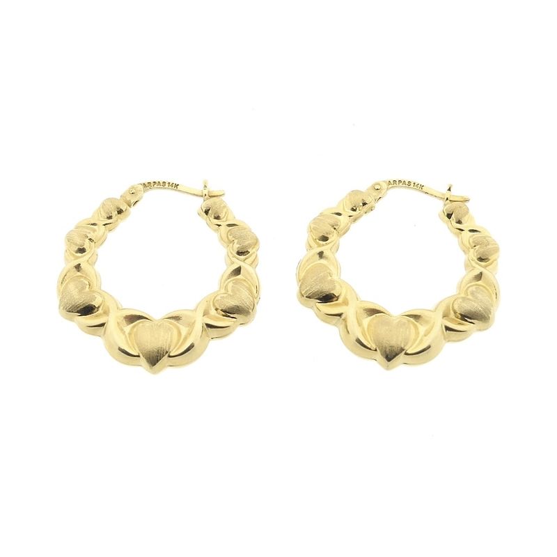 Image 8 of Arpas gold earrings with hearts; Ø 25.0 mm