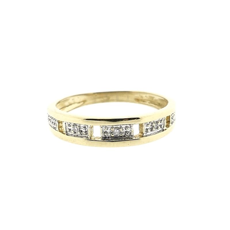 Image 3 of Gold ring with diamonds; 0.03 ct.