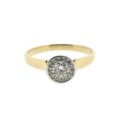 Image 2 of Gold entourage ring with diamonds; 0.46 ct.
