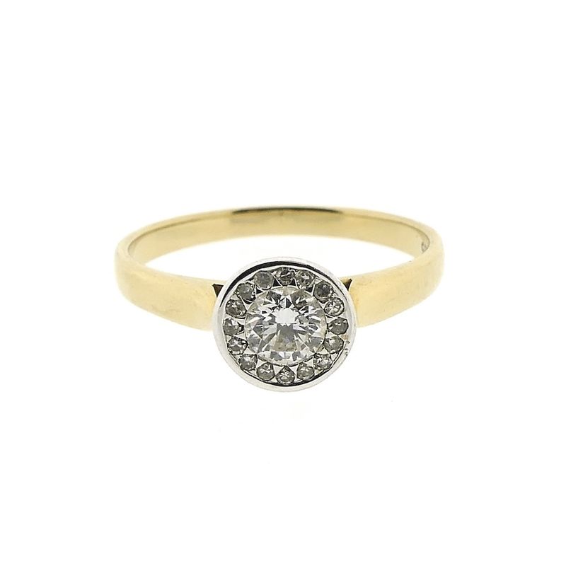 Image 2 of Gold entourage ring with diamonds; 0.46 ct.