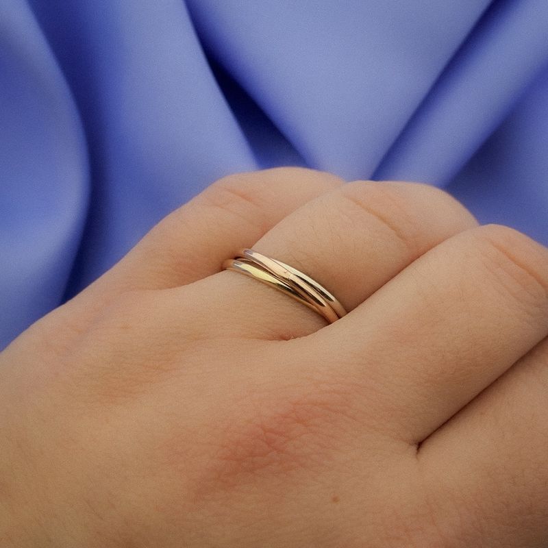 Image 4 of Tricolor gold trinity ring
