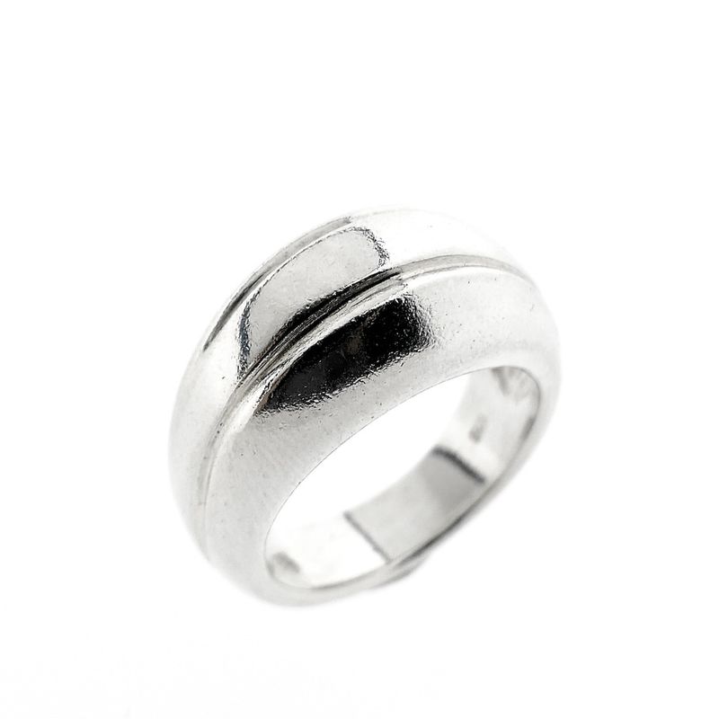 Image 1 of Silver ring with a domed design