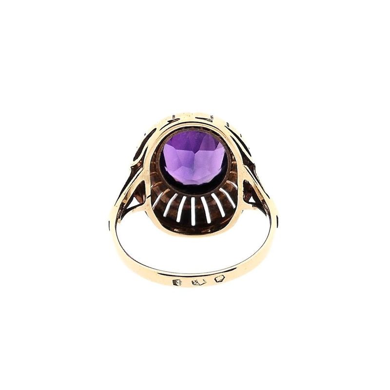 Image 4 of Rose Gold Ring Set with a Synthetic Gemstone