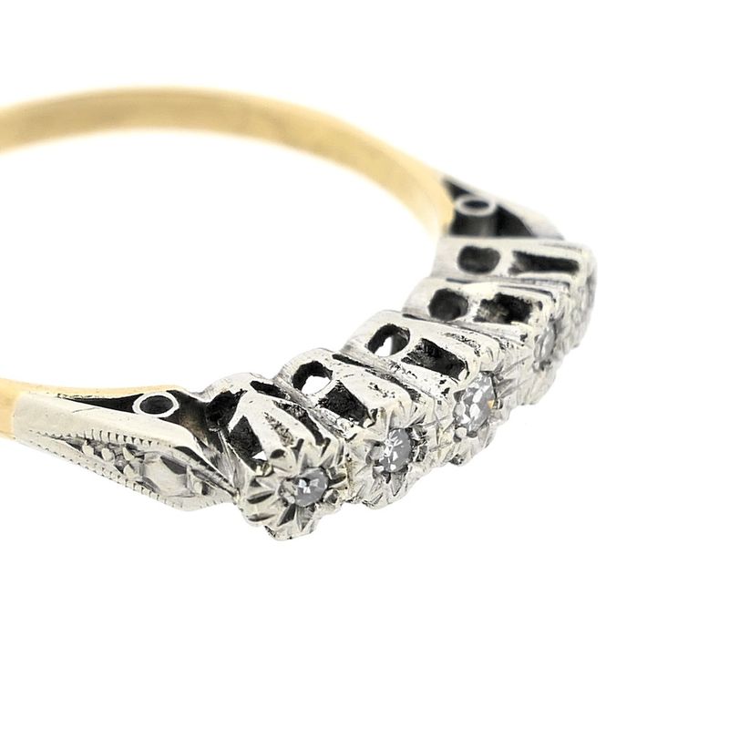 Image 5 of 18-karat two-tone gold ring with 0.065 ct. diamond
