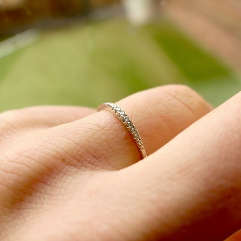 Image 8 of White gold ring/sliding ring with diamond | 0.07 ct.