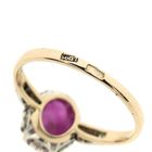 Image 9 of Two-tone ring with synthetic pink ruby and diamond | Approx. 0.06 ct.