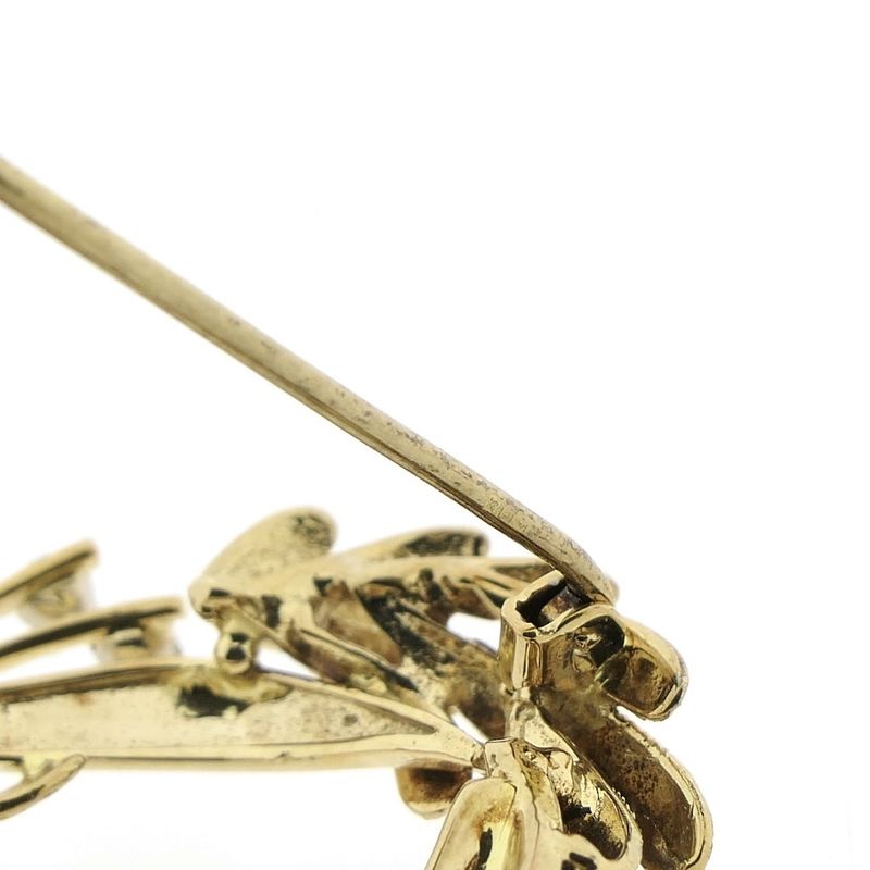 Image 9 of Vintage gold fantasy brooch with diamond 0.21 ct.