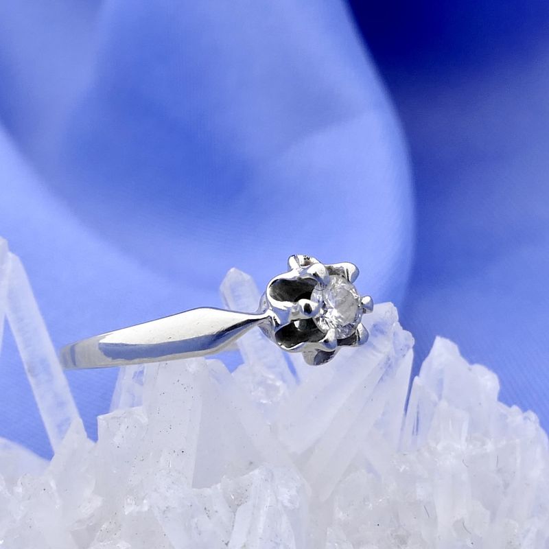 Image 2 of White Gold Solitaire Ring with 0.17 ct Diamond