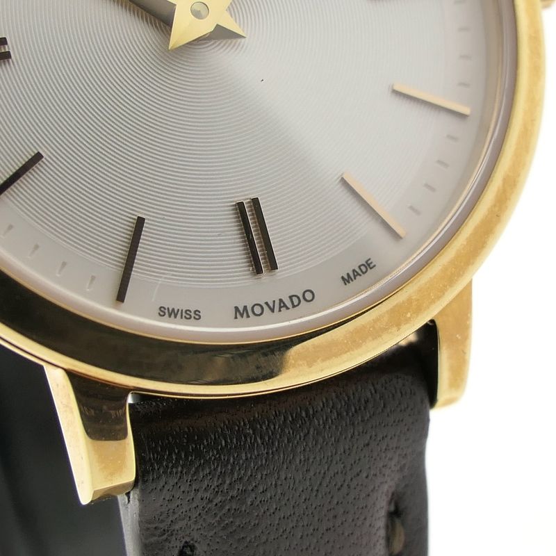 Image 8 of Movado Ulta Slim; Gold-plated women's watch with white dial; 0607096