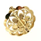 Image 3 of Antique gold brooch with red coral; filigree