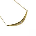 Image 4 of 8K sapphire and diamond necklace; 0.06 ct. | 43 cm