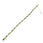 Afbeelding 6 van Gouden tennisarmband met smaragd en diamanten; 0,30 ct. 