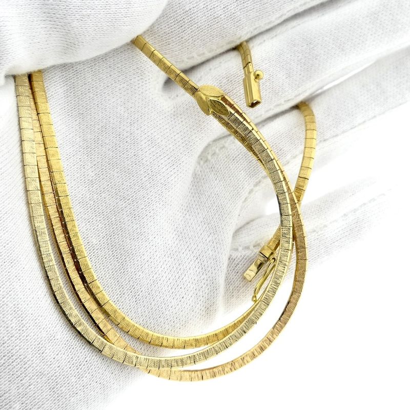 Image 12 of Tricolor gold omega link necklace