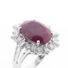 Image 2 of White gold solitaire ring with ruby ​​and diamond; 1.45 ct.