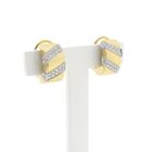 Image 3 of Gold stud earrings set with diamonds; 0.70 ct.