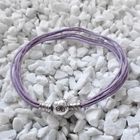 Image 2 of Pandora violet rope bracelet; Silver; | 19 cm