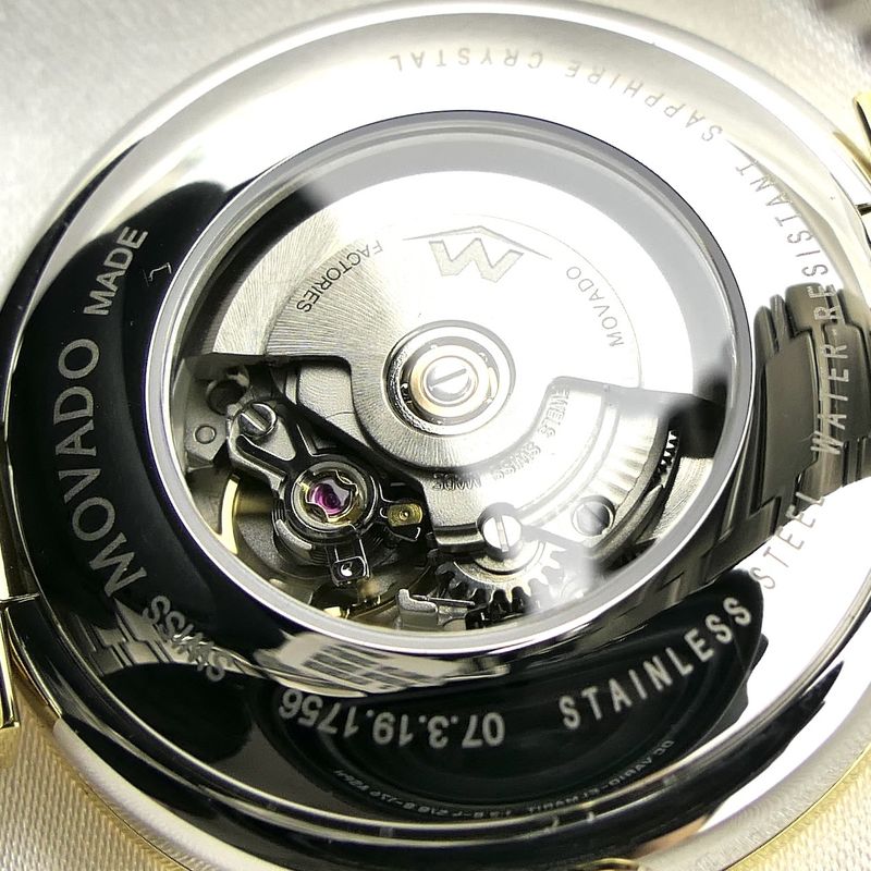 Image 14 of Movado Museum Classic; Two-tone automatic women's watch with black dial; 0607679