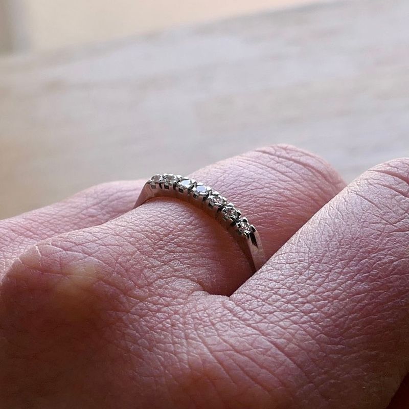 Image 7 of White Gold Ring with Diamonds; 0.14 ct.