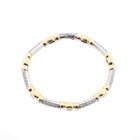 Image 1 of Two-tone gold fantasy link bracelet with diamonds; 2.85 ct.