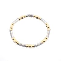 Two-tone gold fantasy link bracelet with diamonds; 2.85 ct.
