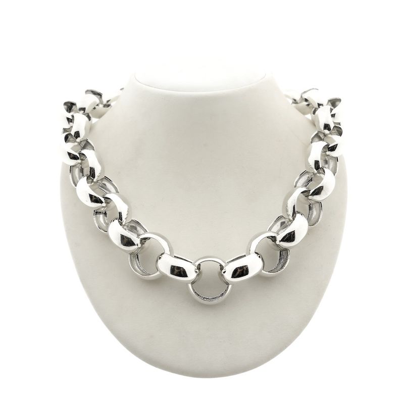 Image 1 of Silver robust jasseron necklace | 47 cm