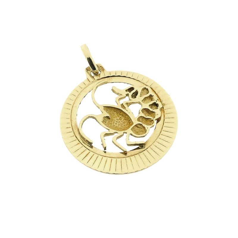 Image 7 of Gold zodiac sign pendant; Cancer