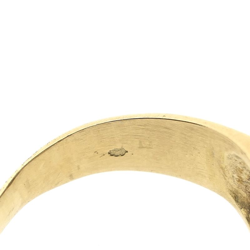 Image 6 of Two-tone gold pinky ring with diamond; 0.08 ct.