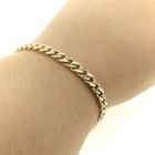 Image 10 of Gold flat gourmet link bracelet with diamonds