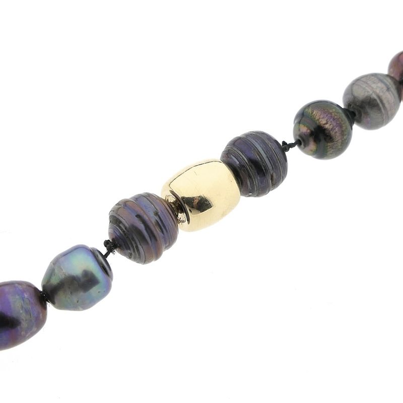 Image 7 of Gold pearl necklace; Tahitian pearls | 43 cm