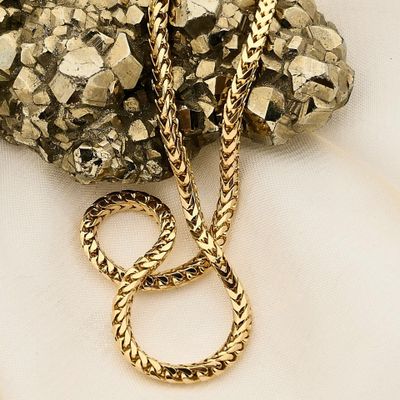 Image 2 of Square Fox Tail Chain; 14 Karat; 45.5 cm