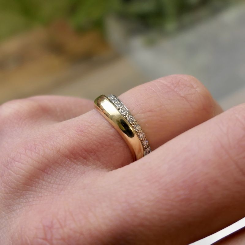 Image 11 of Two-tone gold ring with diamond; 0.26 ct.