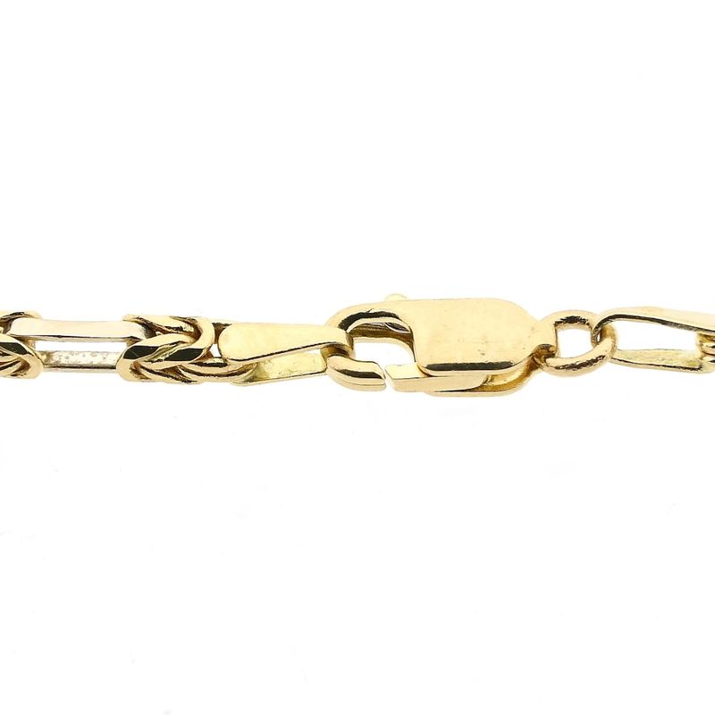 Afbeelding 4 van Bicolor gouden vierkante koningsschakel ketting | 45,5 cm