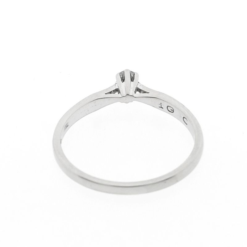 Image 6 of White gold solitaire ring with diamond | 0.10 ct.
