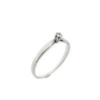 White Gold Solitaire Ring; Diamond 0.04 ct.; 14 Karat; Size 16.75