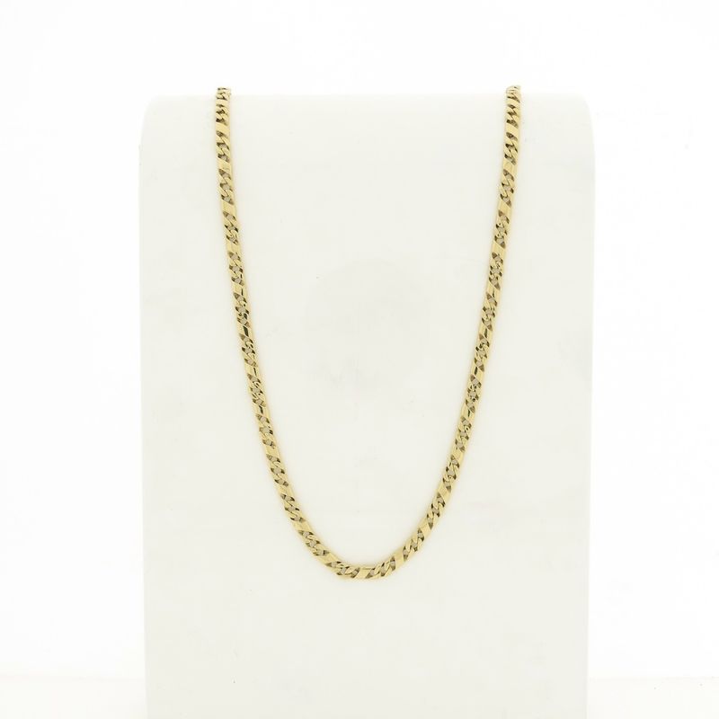 Image 1 of Gold fantasy/gourmet link necklace; Men | 52 cm