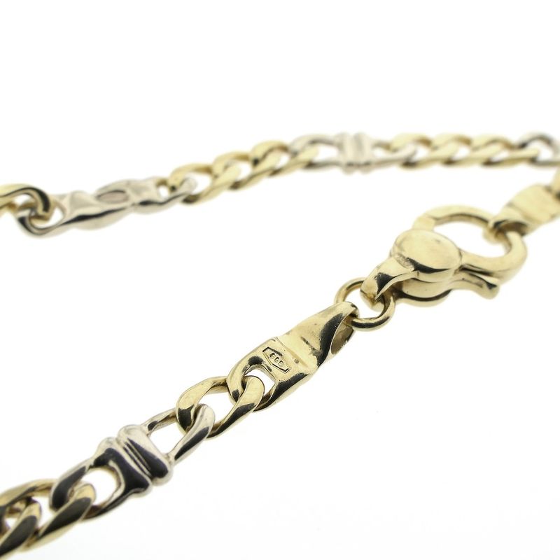 Image 6 of Two-tone gold gourmet link chain