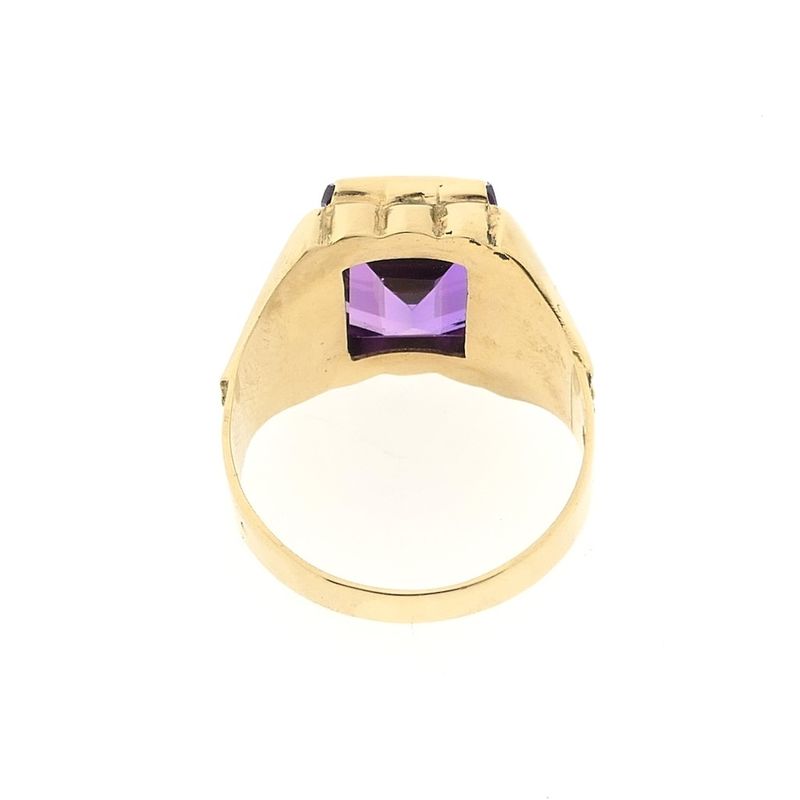 Image 4 of Gold signet ring with purple spinel