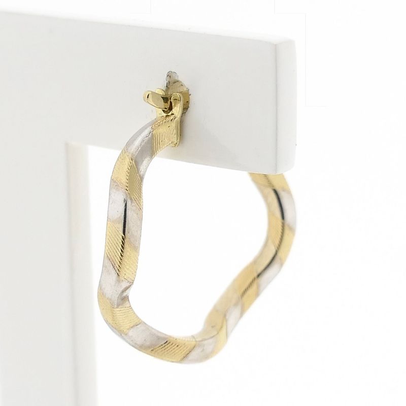 Image 5 of Bicolor Gold Earrings; Ø 19.5 mm