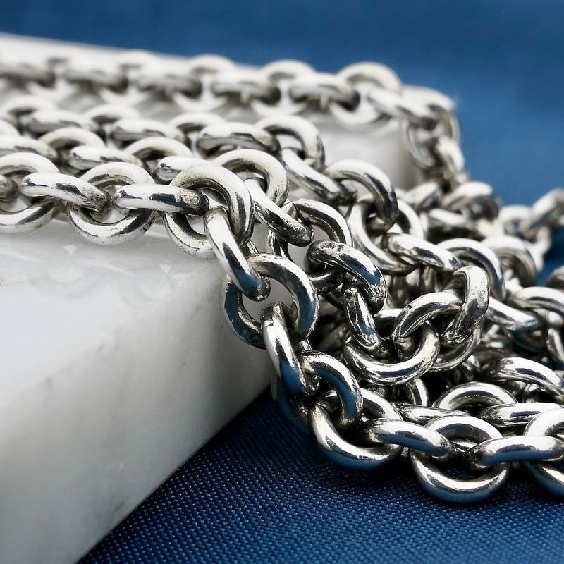 Image 2 of Solid Silver Cable Chain Necklace