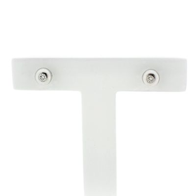 Image 2 of 18 carat white gold solitaire stud earrings with 0.07 ct. diamonds.